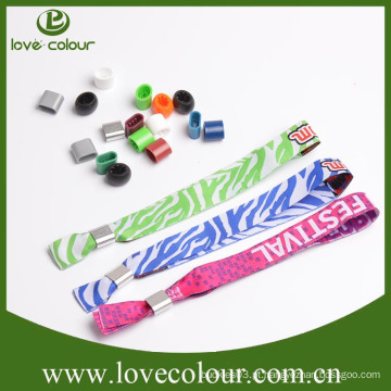 Guangzhou fabricante pulseiras de tecido personalizado / pulseiras Wrist Festival com logotipo personalizado